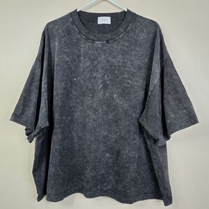 By David Kollar Oversized Pigment Wash Smoke Black SS Crewneck Tee XXXL